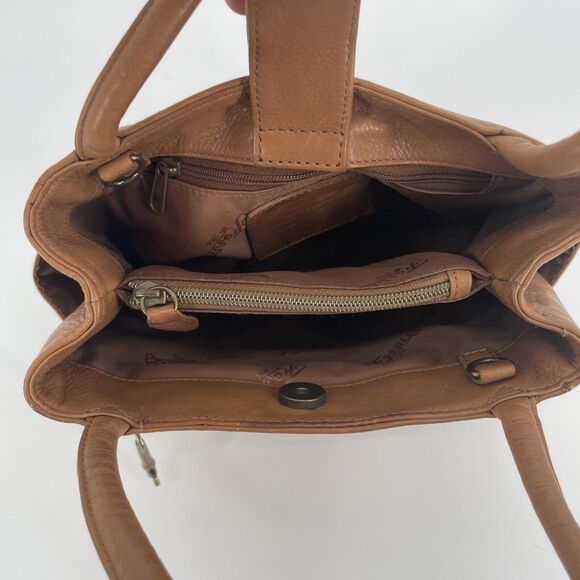 Vintage Fossil Brown Leather Mini Tote Key Purse Double Handles Handbag 75082 - Picture 8 of 14